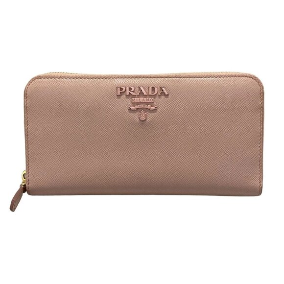 PRADA - Light Pink Leather Long Wallet 174-071325 - Picture 1 of 9